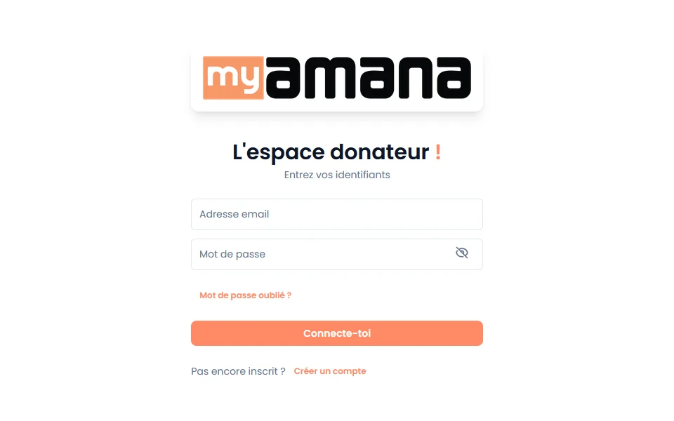 Étape 1 sur myAmana : ouvrez l'espace donateur
